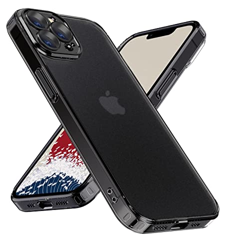 ONES 艶消し ・ 半透明 iPhone 13Pro ケース 米軍MIL規格 超耐衝撃 エアバッグ 〔 マット感・高靭性強化PCガードボード ? 高弾性衝撃吸収TPUバンパー 〕『 一体型レンズ保護、画面保護、フラットエッジ 』〔 指紋防止、黄変防止 〕 超軽量 ストラップホール Qi充電 つや消し