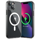 JED irect iPhone 13 mini マグネット ケース(5.4インチ用) MagSafe ワイヤレス充電対応 衝撃吸収 バンパーカバー 傷つけ防止 透明バック (ブラック)