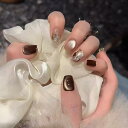 BHIDENAW ネイルチップ ショート 24枚入 秋冬 人気 和風 かわいい シンプル おしゃれ 成人式 結婚式 パーティー 日常生活に使用できます 花嫁ネイル (一目惚れ50, M)
