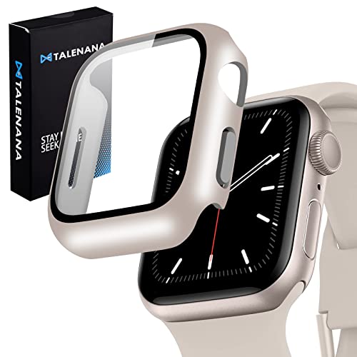 【送料無料】TALENANA Apple Watch 7/Apple Watch 8 用 ケース 41mm アップルウォッチシリーズ7用保護カバー ガラスフィルム 一体型 PC素材 タッチ感良好 アップルウォッチ第7世代 用 カバー 全面保護 高透過率 指紋防止 衝撃吸収(スターライト,41mm)