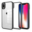 iPhone XR 用 ケース カバー 背面クリア 耐衝撃 滑り止め 指紋防止 米軍MIL規格 黄変防止 ストラップホール付き ワイヤ レス充電対応 スマホケース XR あいふぉん XR ケース アイフォン XR PinLiSheng (ブラック, iPhone XR 用)