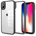 iPhone x/xs 用 ケース カバー 背面クリア 耐衝撃 滑り止め 指紋防止 米軍MIL規格 黄変防止 ストラップホール付き ワイヤ レス充電対応 スマホケース あいふぉん x xs ケース アイフォン X/XS PinLiSheng (ブラック, iPhone X/XS 用)