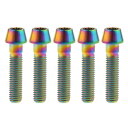 Ruifu M8x15 20 25 30 35 40 45 50 mm P1.25 チタン合金コニカルヘッド六角穴付ボルト 5個入 (M8x35mm, でレインボー)
