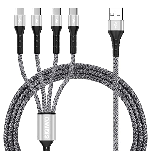 【2本セット】SIQIWO USB Type C ケーブル 【1.2m 超高耐久ナイロン編み】4 USB Cポートのマルチコアコード3A高速充電 480Mb/s高速データ転送 Quick Charge3.0対応 Samsung Galaxy S22 S10 S9 A51 A11/Note 20 10 9/PS5/Sony Xperia/LG/Fujitsu/Huawei/USB C充電器など対応