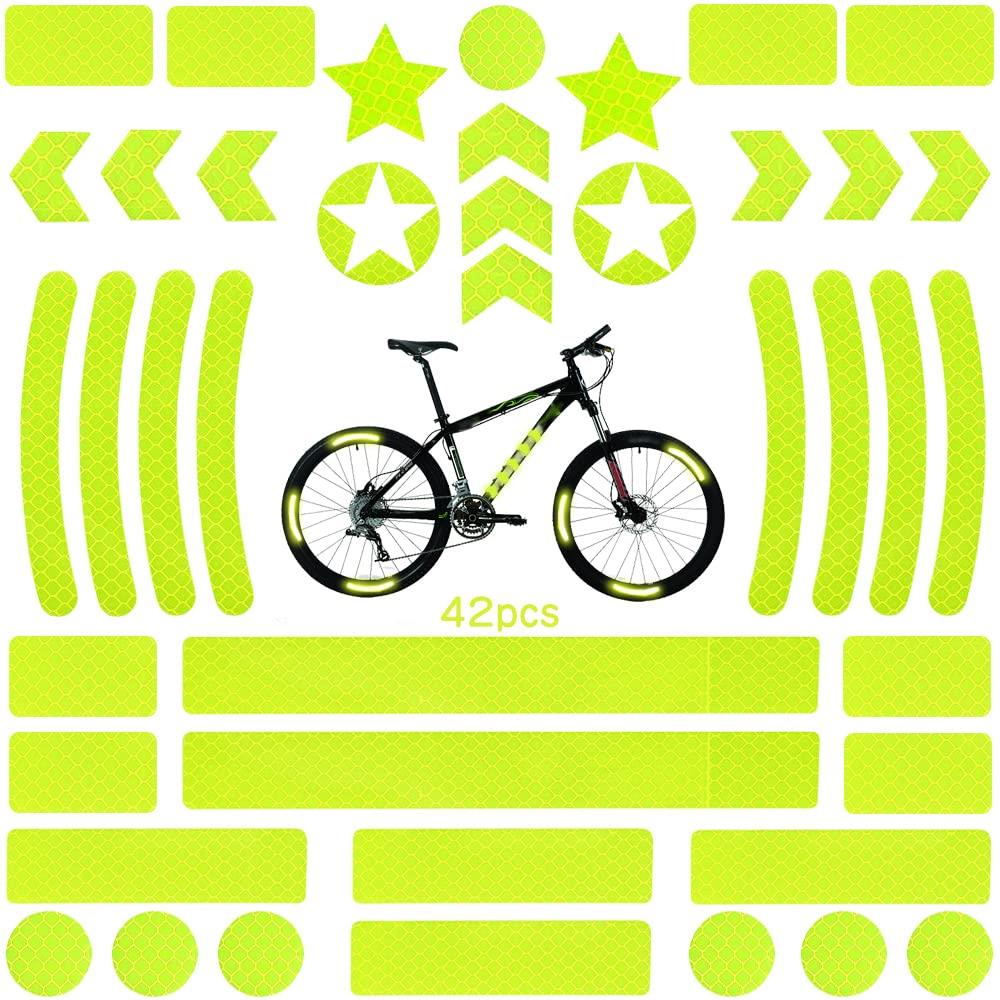 反射板 反射テープ 反射ステッカー 42本セット 反射安全警告テープ 耐水性 耐光性 事故防止 安全表示 ..