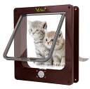 Ycozy 二世代 ペットドア 外寸27×23.5cm 猫 出入り口 小型犬用 ドア 猫扉 4ウェイロッキング キャットドア 室内用 取り付け簡単 冷暖房対策