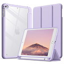 JEDi rect iPad mini 5/4 ケース (7.9インチ、2019/2015モデル) Pencil収納可能 透明バックカバー 薄型 スタンド 衝撃吸収 タブレットカバー オートウェイク/スリープ機能 (ライトパープル)