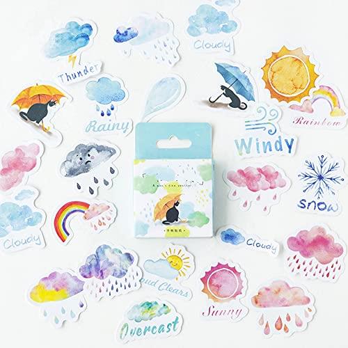 Alideco 92枚 ブランド フレークステッカー シール コラージュ 素材 ペーパー 素材紙 レトロ かわいい 好天に恵まれる 韓国 シール帳 ，メモ用紙ノート素材、日記装飾用品 (yigerendehaotianqi)