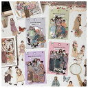 Alideco120枚 シール フレークシール コラージュ 素材 ペーパー 素材紙 レースユートピアステッカーレトロ 女の子、花 韓国の女の子 海外 韓国 シー...