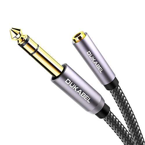 DuKabel 6.3mm 3.5mm 変換ケーブル 6.35mm 3.5mm 変換ケーブル ヘッドホン 変換プラグ 6.35mmステレオ標準プラグ to 3.5mmミニプラグ オーディオケーブル サウンドコンソール エレキギター デジタルピアノ スピーカー ヘッドホン変換ケーブル