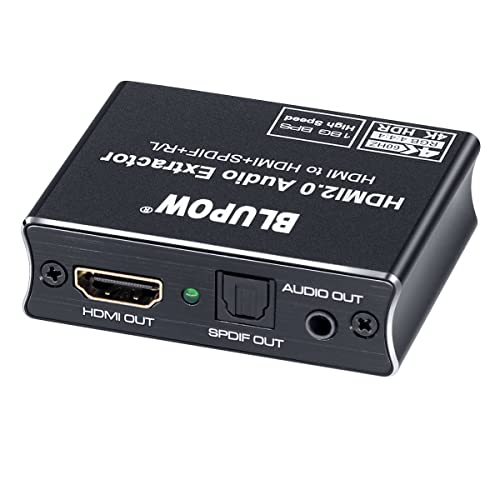 【送料無料】BLUPOW 4K60Hz・1080P120Hz・HDR対応 HDMI2.0音声分離器(音声出力：光デジタル・3.5mmステレオミニ) オーディオ分離機 アダプター HDCP2.2・3D対応 PS5・PS4pro・Xbox・Nintendo Switch・Fire TVなど対応 VA130