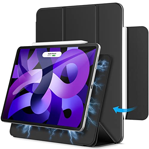 JED irect iPad Air 5/4 2022/2020 10.9インチ、iPad Pro 11 (2018) 用マグネットケース Pencil2充電対応 磁気吸着 スリムスマート保護カバー 自動ウェイクアップ/スリープ (ブラック)