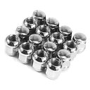 GAsupply 『ホンダ』純正タイプ 車用ホイールナット M12 x P1.5 球面座 19HEX 長さ25mm スチール製 ショート ラグナット 16個セット クローム