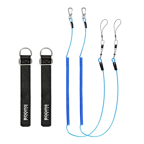 【送料無料】Booms Fishing T07 釣り竿ベルト ロッドベルト 尻手ベルト スパイラルコード 竿の落下防止 尻手ロープ 4点セット