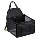 【送料無料】Yullmu 新型ペット用ドライブボックス 車用ペットシート 座席シート 折り畳み式カバー 飛び出し防止 防水 通気 洗濯可 汚れにくい 犬 猫 旅行 ペットキャリー マット付き (黒い)