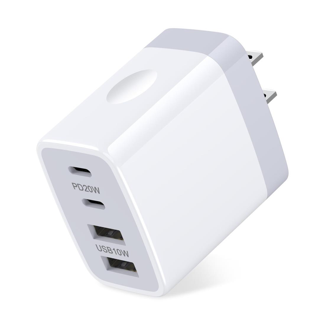 Type Cコンセント iPhone 16充電器 30W 4ポートUSB-C×2とUSB-A×2 Type C 急速 充電器 iPhone 16充電アダプター PSE認証済み iPhone&Android対応 iPhone 16シリーズ/GALAXY 24シリーズ/タブレット/ゲーム機等対応 ホワイト