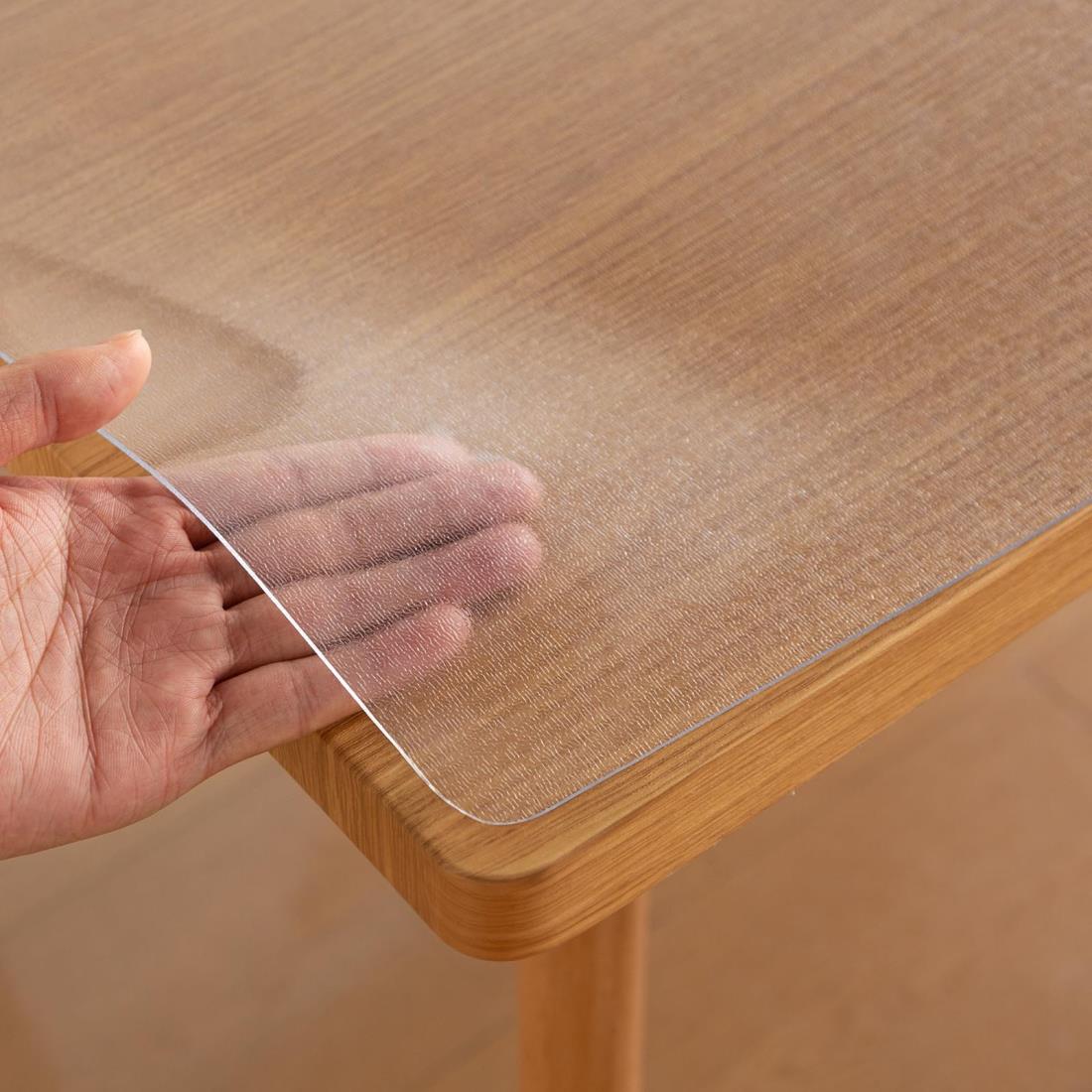 Bloomlover テーブルクロス エンボス加工 80x180cm 厚さ1.5mm 透明 PVC製 テーブルマット 気泡なし つ..