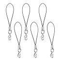 【送料無料】HiSumato カニカンフック付きストラップパーツ 二重マルカン使用 (黒6本(カニカン付))