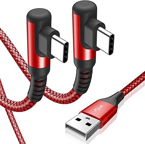 USB Type C ケーブル L字【2m+2m,2本セット】Sweguard USB-C to USB-A 3.1A USB C ケーブル【PD& QC3.0対応 急速充電】高速データ転送 タイプc 充電ケーブル iPad Pro、Samsung Galaxy S9 S10 S10E 10 S20 Ultra S21 Plus Note 20 21,Moto Z3 Z4 G7 G8 G9 Play Power G Pro F