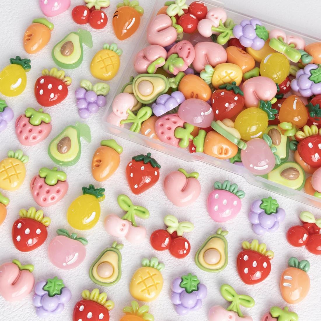 デコパーツ 樹脂 セット 【クリームフルーツ・自由にDIY可能・様々なモチーフ】 アクセサリーパーツ デコパーツ かわいい キャラクター デコ 素材 ビーズ ホ...