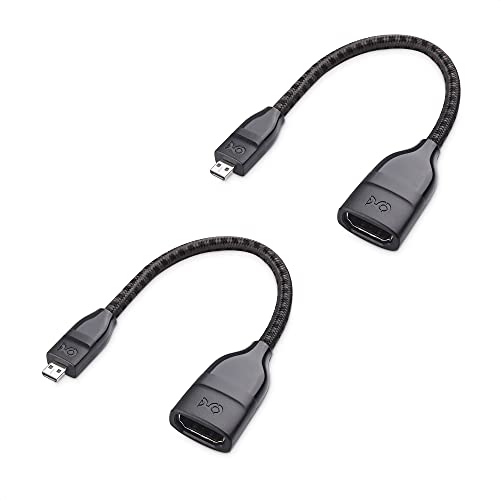 【送料無料】Cable Matters Micro HDMI HDMI 変換アダプター 8K / 4K 120Hz 2本セット HDR マイクロ HDMI HDMI 変換アダプタ HDMI メス Micro HDMI オス 14cm Rasp berry P i 4/RPI4など対応 ブラック