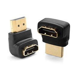 【送料無料】Cable Matters HDMI L字 アダプタ HDMI変換アダプター 90°と270° 角度変更 4K解像度 HDR対応 2個セット HDMI オス メス HDMI延長アダプタ