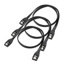 【送料無料】Cable Matters SATA ケーブル (ストレート型) Sata3 ケーブル 61cm 3本セット 6 Gbps対応 ラッチ付き SSDと...