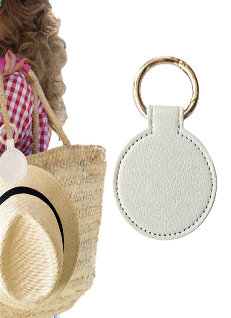 harukita 帽子クリップ 帽子収納 マグネット 磁気ハットクリップ キャップクリップ PUレザー オシャレ 旅行用 一時収納 型崩れ防止 ホワイト