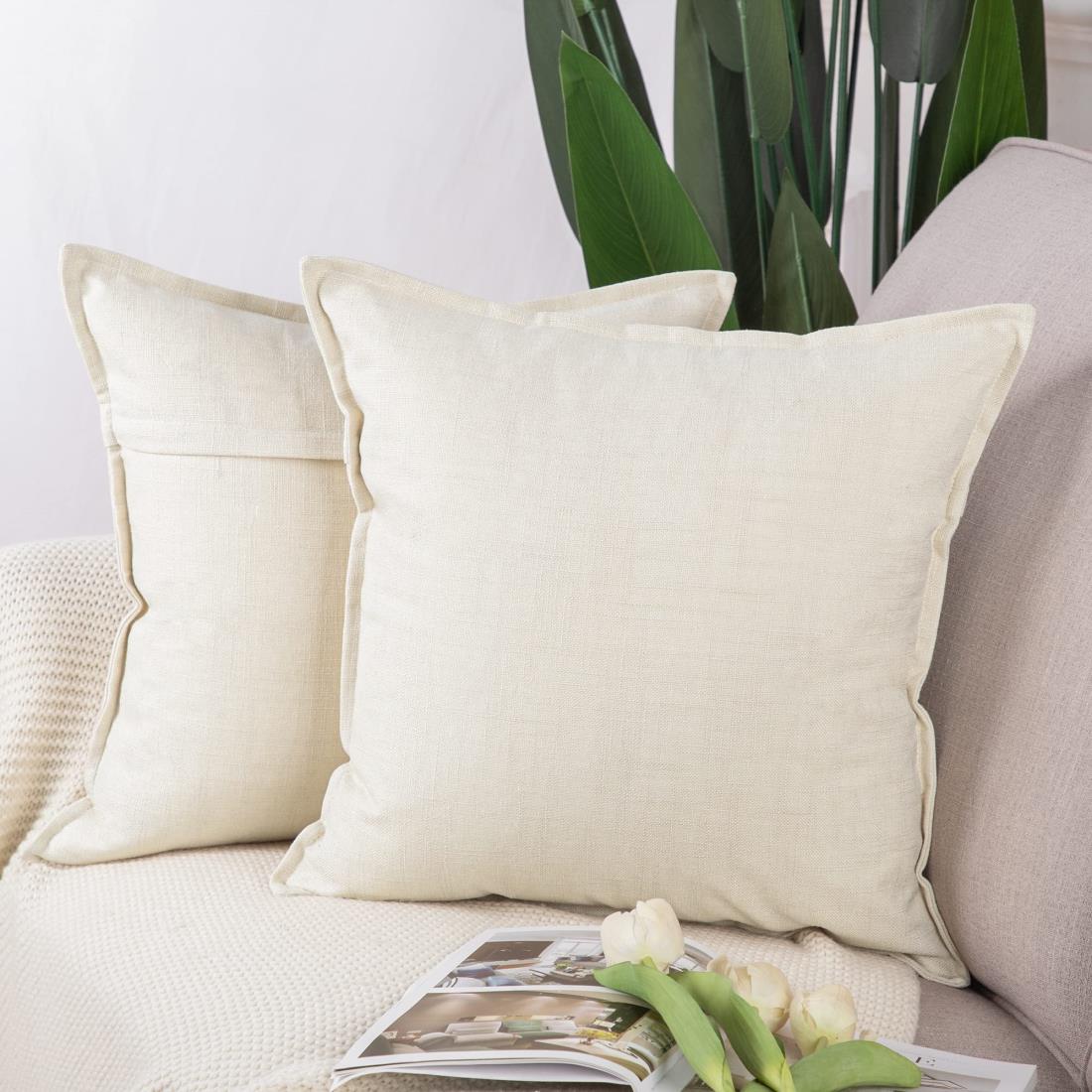 Madizz リネンスローピローカバー2枚�