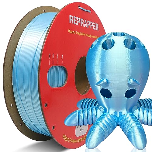 RepRapper シルク PLA フィラメント Silk PLA 3D印刷 3Dプリンター フィラメント 1.75mm径 寸法精度 /-0.03mm 3Dプリンター用 正味量1KG (2.2LBS) ほとんどのFDMプリンターに適合 青/ブルー