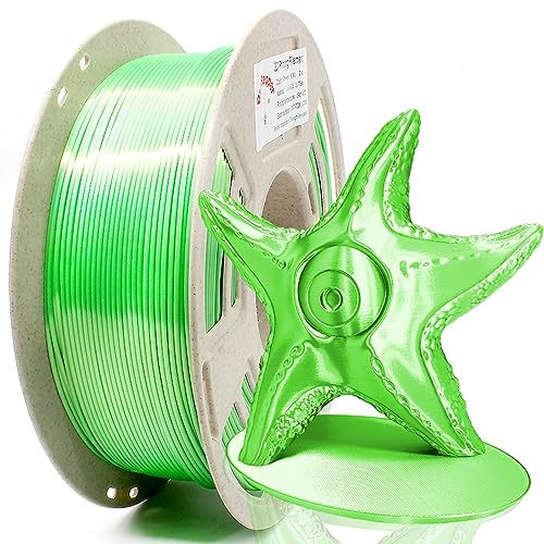 RepRapper シルク PLA フィラメント Silk PLA 3D印刷 3Dプリンター フィラメント 1.75mm径 寸法精度 /-0.03mm 3Dプリンター用 正味量1KG (2.2LBS) ほとんどのFDMプリンターに適合 緑/グリーン