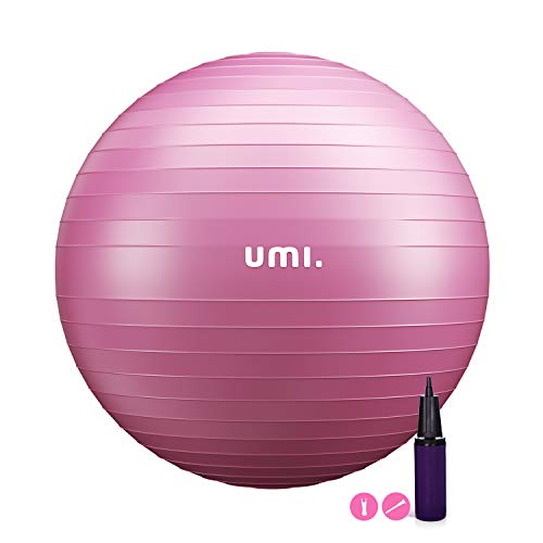 Umi.(ウミ) バランス ボール ばらんすぼーる 75cm アンチバースト 厚い 滑り止め 耐荷重300kg ハンドポンプ付 (レッド)