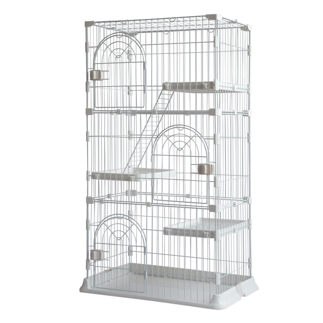 Shinyever 猫ケージ キャットケージ 高さ132cm* 幅75*奥行50 猫 ケージ 3段 大型 ペットケージ 脱走防..