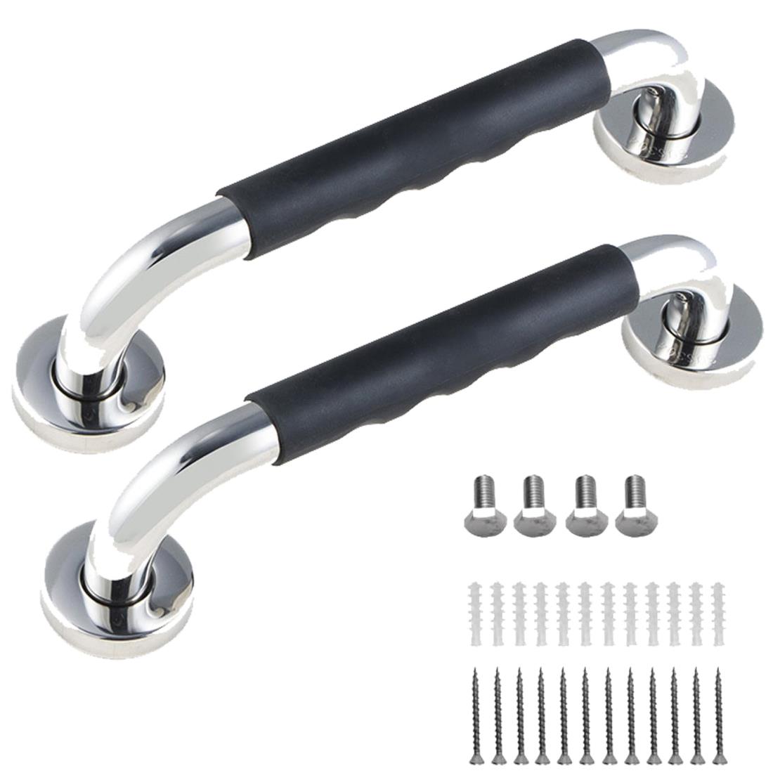 YWHWLX 手すり タテ・ヨコ兼用 2個セット お風呂 浴槽 手すり ステンレス鋼 シリカゲル 手摺 滑り止め ..