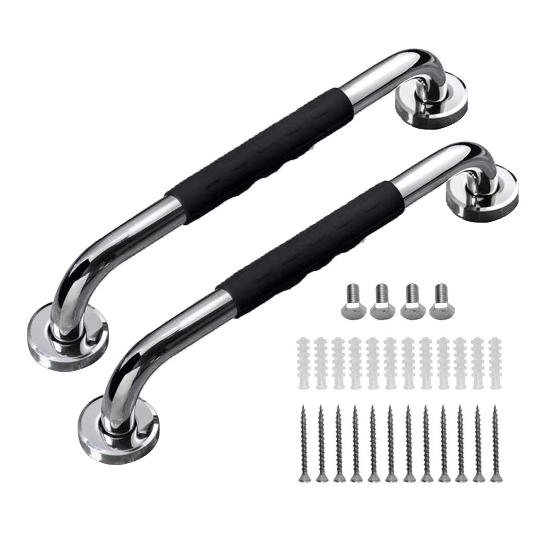 YWHWLX 手すり タテ・ヨコ兼用 2個セット お風呂 浴槽 手すり ステンレス鋼 シリカゲル 手摺 滑り止め ..