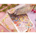 【送料無料】Alideco ブランド フレークステッカー シール コラージュ 素材 ペーパー 素材紙 レトロ かわいい 花、レモン、イチゴ、果物 PET 耐水性...