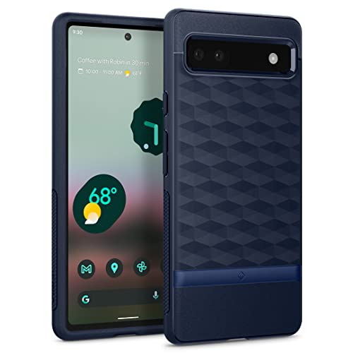 Caseology Pixel 6a 用 ケース TPU 高級 立体パターン ハニカム Google Pixel6a 対応 カバー PCバー 耐久性 パララックス - ミッドナイトブルー