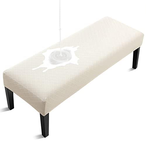 Leweet 伸縮素材ベンチカバー ダイニングベンチカバー 無地 椅子模様替えカバー 1枚 ホテル レストラン..