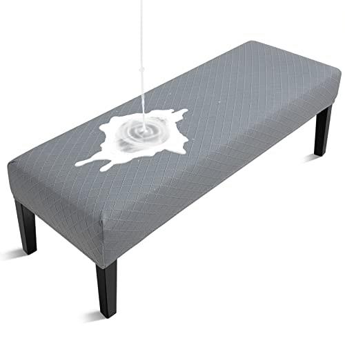 Leweet 伸縮素材ベンチカバー ダイニングベンチカバー 無地 椅子模様替えカバー 1枚 ホテル レストラン..