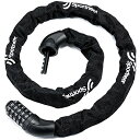 【送料無料】Sportneer 自転車鍵 チェーンロック ダイヤルロック 自転車ロック 5桁ダイヤル式 6mm カギ不要 パスワード自由設定 約671g バイク...
