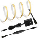 LEKE COB テープライトスーツLEDストリップライトフレキシブル 高密度 LEDテープライト 1m 320LEDs/m 電球色3000K DC12V 18...