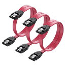 Cable Matters SATA ケーブル (ストレート型) 45cm 3本セット 6 Gbps対応 ラッチ付き SSDとHDD増設 Sata3 シリアル ...
