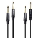 Cable Matters ギターケーブル ギター シールド 1.8m 2本セット 6.35mmモノラルプラグ 楽器用ケーブル TS ストレートプラグ