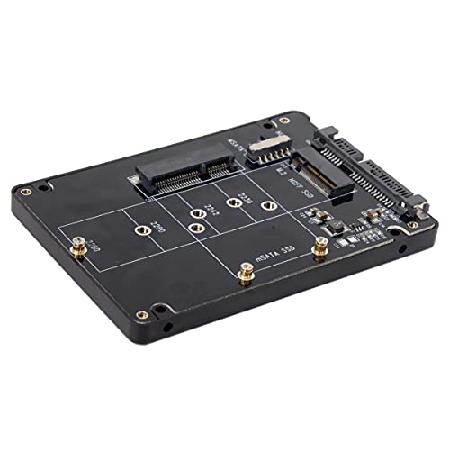 【送料無料】NFHK コンボ M.2 NGFF B-Key & mSATA SSD to SATA 3.0 アダプター コンバーター ケース エンクロージャ スイッチ付き
