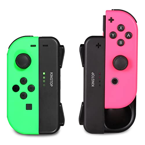 【送料無料】ジョイコン Joy-Con 充電グリップ Nintendo Switch用 プレイしながら充電可能 KINGTOP ニンテンドー スイッチ 充電ホルダー チャージャー 充電指示LED付 日本語説明書付き