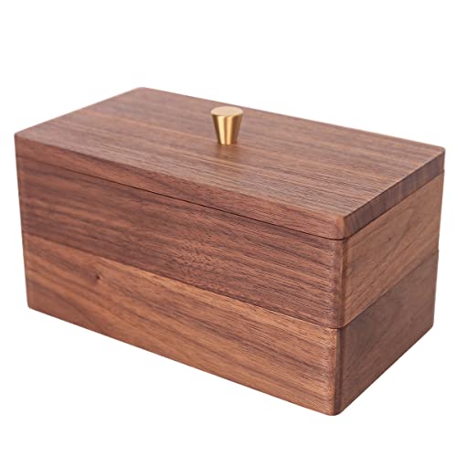 【送料無料】Sakulaya 収納 ボックス 木製 蓋付き 小物入れ 木箱 文具入れ ジュエリー収納 二段収納 アクセサリー収納 胡桃の木