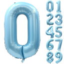 【送料無料】Lausatek 数字 バルーン ナンバーバルーン 数字0 風船 大きいサイズ 40インチ 誕生日 ハッピーバースデー 飾り付け ウェディング 記念日 パーティー 約90cm ミルキーブルー