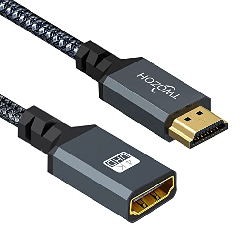 高速:Twozoh 最新 先進技術 高速 HDMI 延長ケーブル、4K UHD @ 60Hz、10Gbpsを含む、4K 2160p (UHD) 1440p (QHD) と1080p (HD)で無制限のビデオを可能にします。様々な長さの選択: HDMIオス-メスHDMIコードは1フィート/0.3メートルから2フィート/0.5メートル。ニーズに応じて最適なものをお選びいただけます。すべてのHDMI延長ケーブルは100%検査され、目で検査されています。 すべてのパラメータが基準を満たすまで、梱包は行われません。耐久性デザインHDMI延長ケーブル: 曲げ寿命15000+、24K金メッキコネクターの強力な編組コード。【ハイスピード4K 2.0 HDMI延長ケーブル】4K HDTV、ブルーレイ、Apple TV、Fire TV、Roku、PS4、PS3、PC、Xbox、モニター、標準HDMIポート搭載デバイスに対応。高速&高解像度のHDMI延長ケーブル: 4K@60Hz、4K@30Hz、1080P、720P、その他のビデオフォーマットをサポートし、32までサポート。 オーディオチャンネル。 ARC、HDCP 2.2、48ビットディープカラー、32オーディオチャンネル、Dolby 7.1に対応。 広角21:9つのビデオ画像フォーマット。 ユニバーサルな互換性 PS4/PS3、Xbox One/Xbox 360、4K TV、Blu-rayと広く互換性があるHDMIオス-メス プレーヤー、コンピューター、プロジェクター、モニター、ディスプレイ。 優れた構造: 金メッキ、強力な亜鉛合金ハウジングともつれないナイロン編組コート。 強い耐久性。 周囲の電磁干渉に対する高い耐性。 安全: 誰もが放射線環境を経ています。