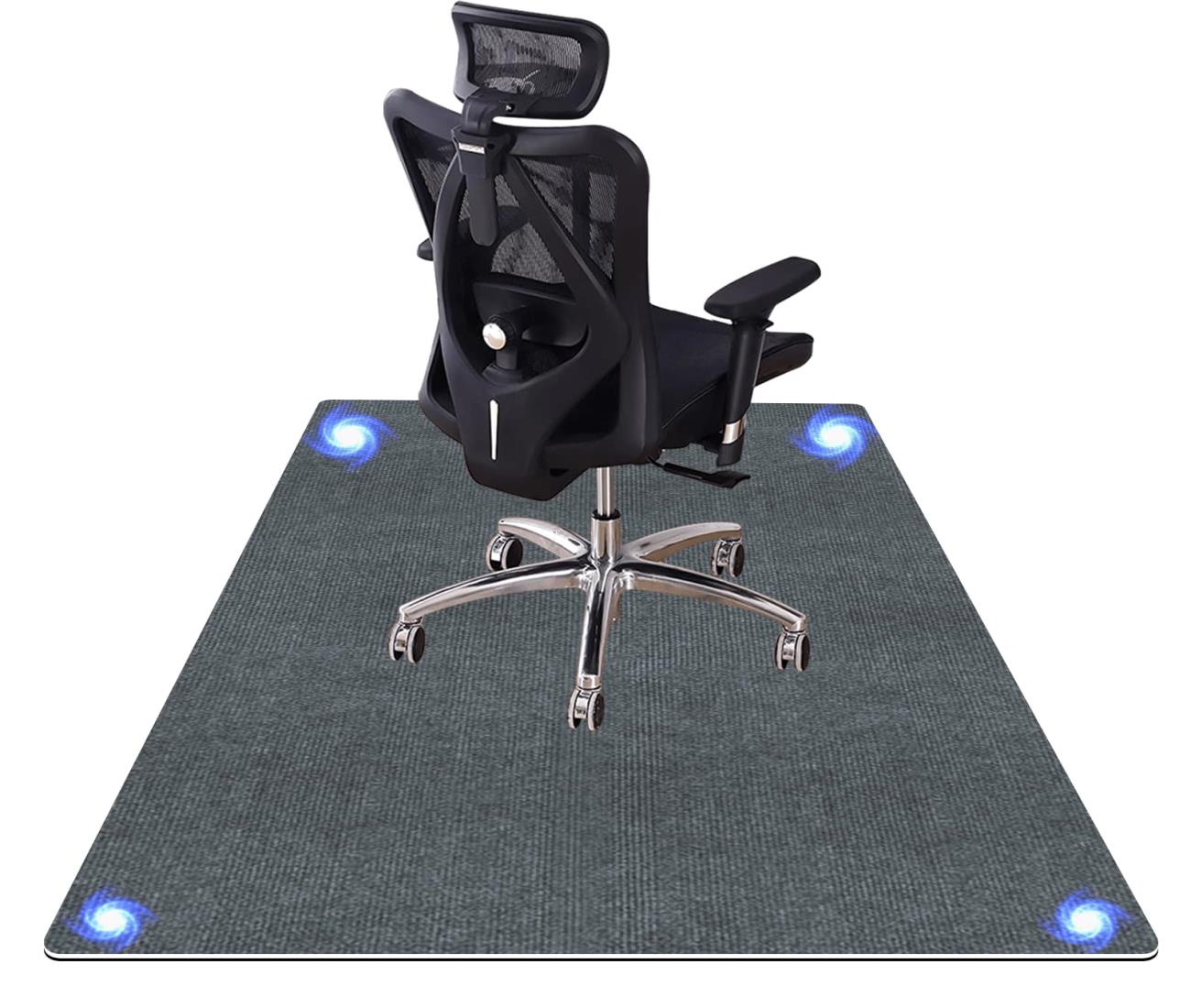 チェアマット フロアマット 床保護マットBolinker 120×90cm 滑り止め PVC マット 厚み4mm 静音吸音 丸洗い可能カッ ト多機能 畳保護 オフィスホーム保護パッド(ダークグレー）