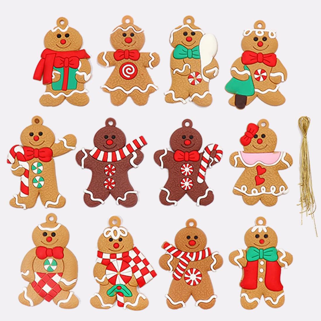 12個入クリスマスツリー飾り ジンジャーブレッドマン クリスマス オーナメント ツリー デコレーション Christmas Decoration Xmas Decor